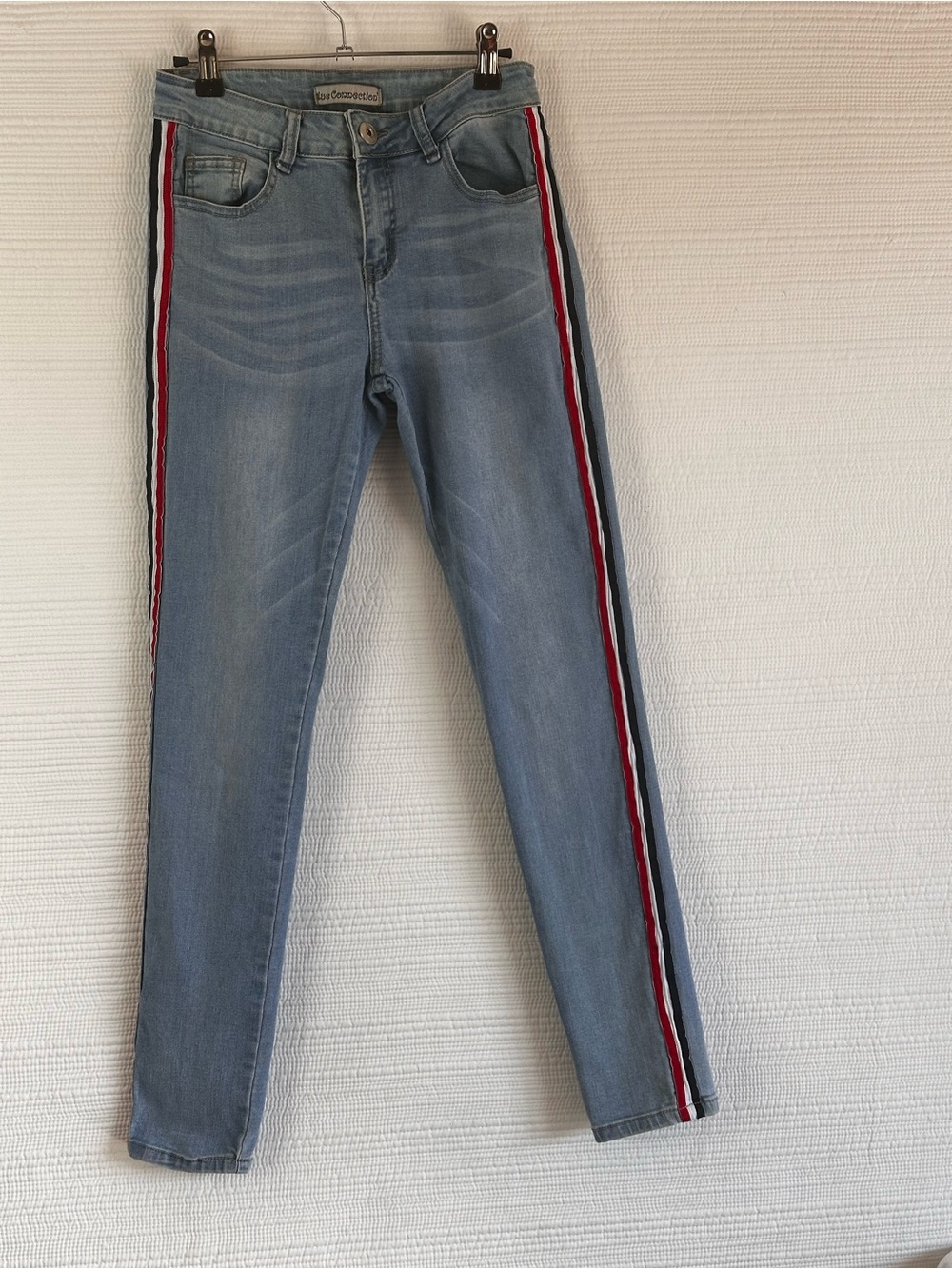 Blue Connection Y2K Side Stripe Skinny Jeans Size 5/6 Racing Streetwear